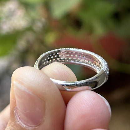 Silver Diamond Band Ring for Women