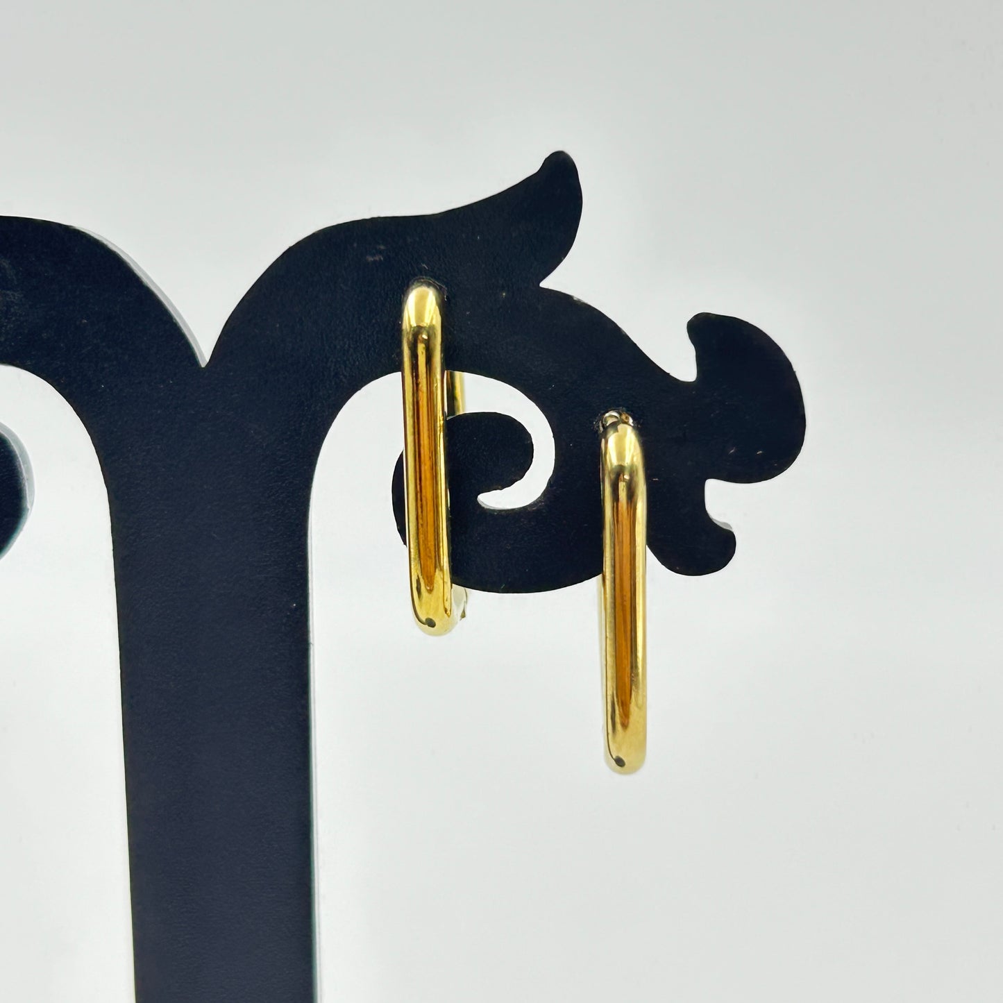 18K Gold Plated Minimal Rectangular Hoop earrings