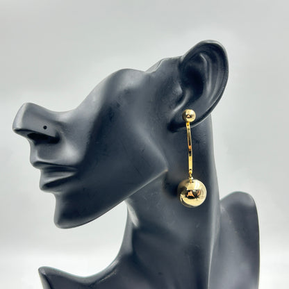 Two in One Earring Stud and Hoop 18K Yellow Gold Plated