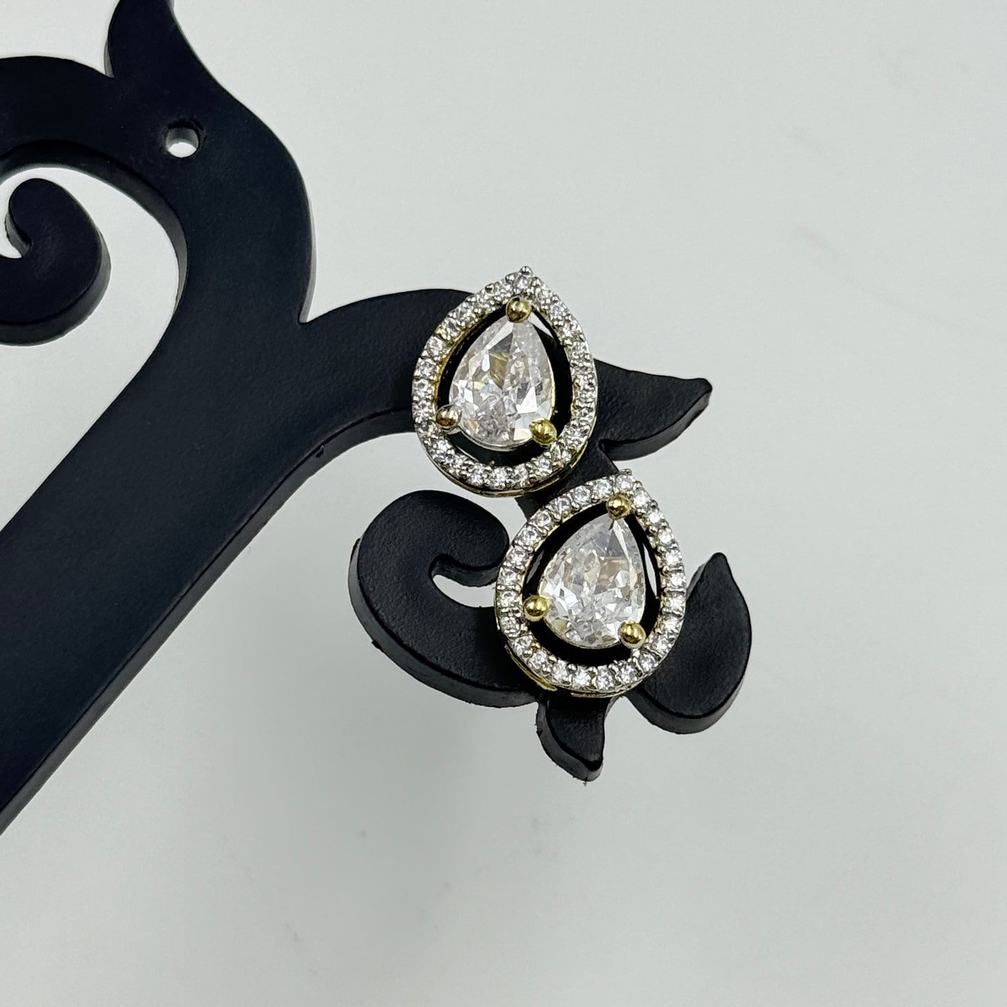 Pear Shape Small Pendant with Earrings Set - 18K Gold Plated Pendant Set