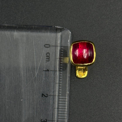 Red Ruby Men's Cufflink - Sterling Silver