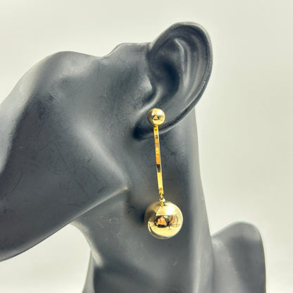 Two in One Earring Stud and Hoop 18K Yellow Gold Plated