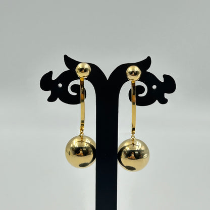Two in One Earring Stud and Hoop 18K Yellow Gold Plated