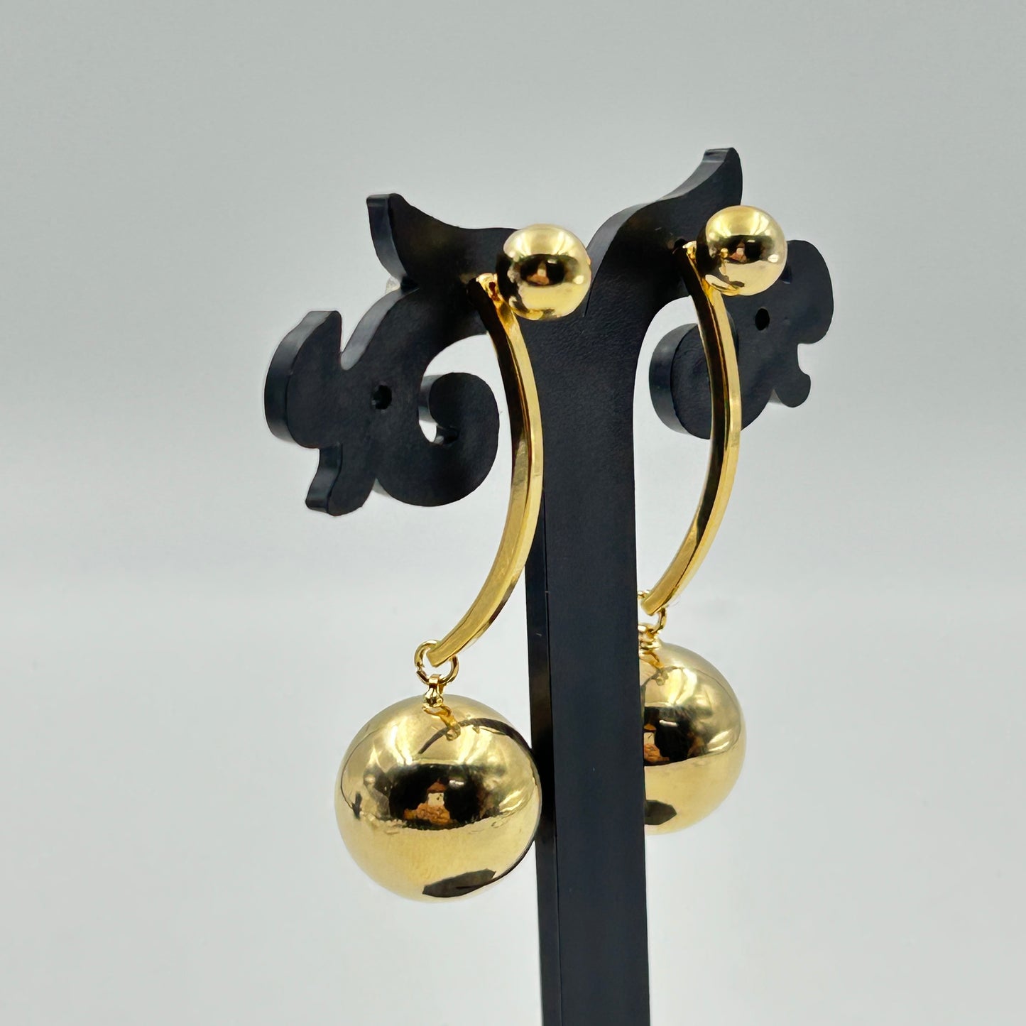 Two in One Earring Stud and Hoop 18K Yellow Gold Plated