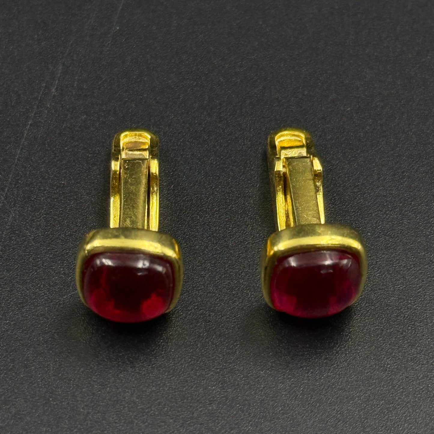 Red Ruby Men's Cufflink - Sterling Silver