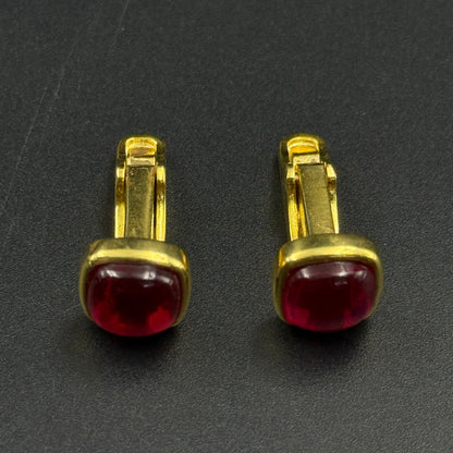 Red Ruby Men's Cufflink - Sterling Silver