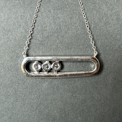 Custom Bar Pendant and Chain - Silver Pendant