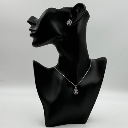 Pear Shape Small Pendant with Earrings Set - 18K Gold Plated Pendant Set
