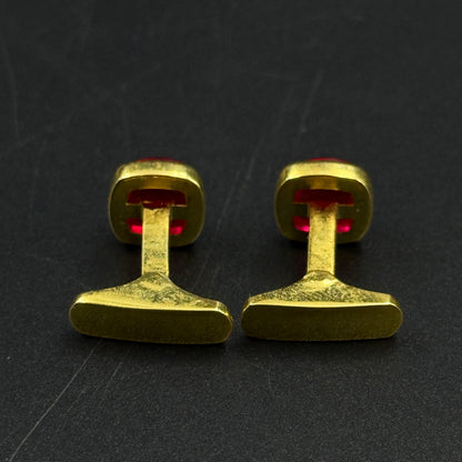 Red Ruby Men's Cufflink - Sterling Silver