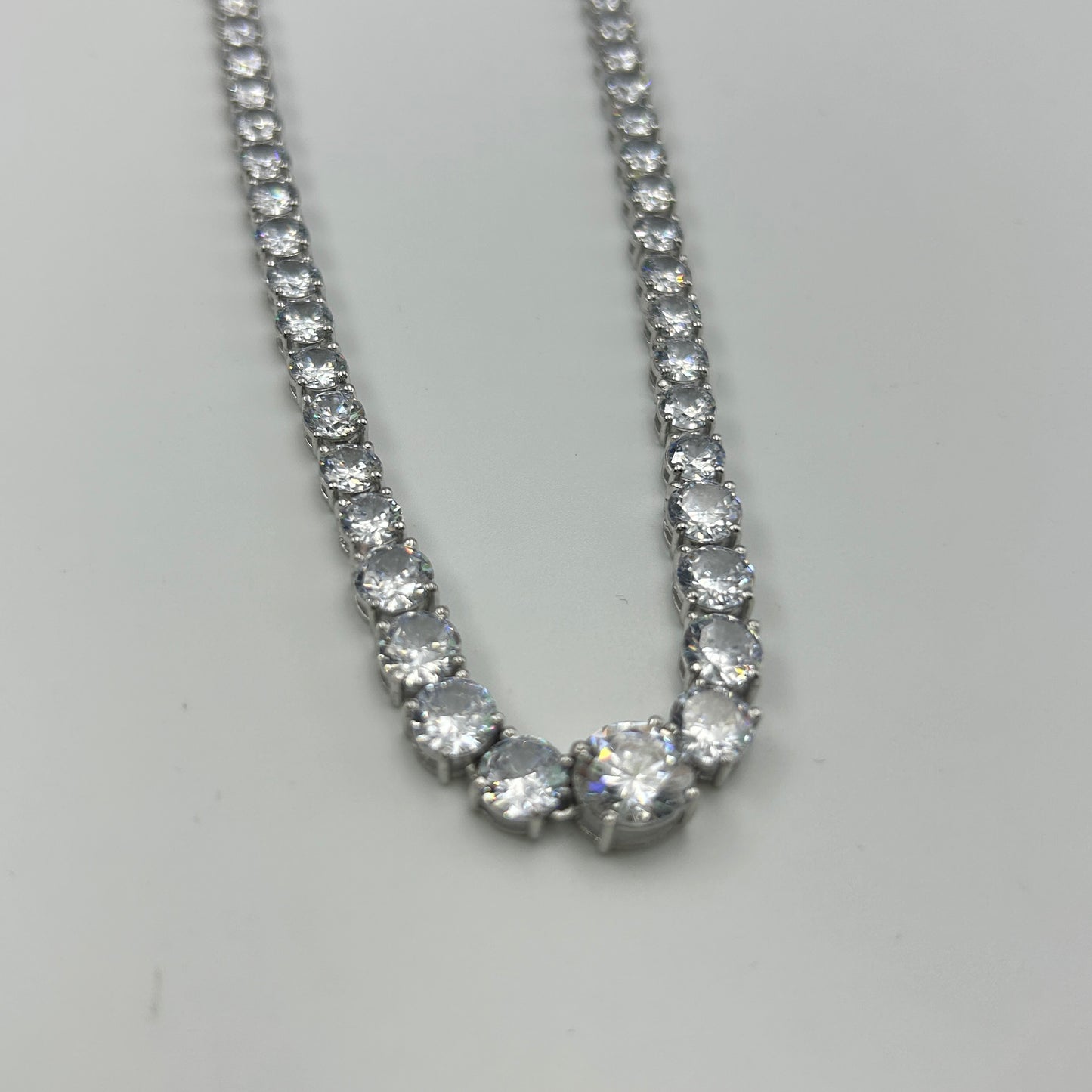 White Gold Zircon Solitaire Necklace