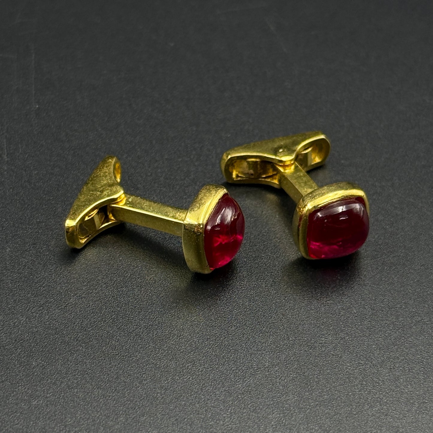 Red Ruby Men's Cufflink - Sterling Silver