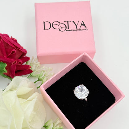 Women’s Cushion Cut Ring 18k Gold Plated