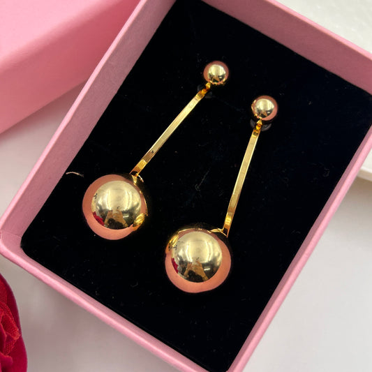 Two in One Earring Stud and Hoop 18K Yellow Gold Plated