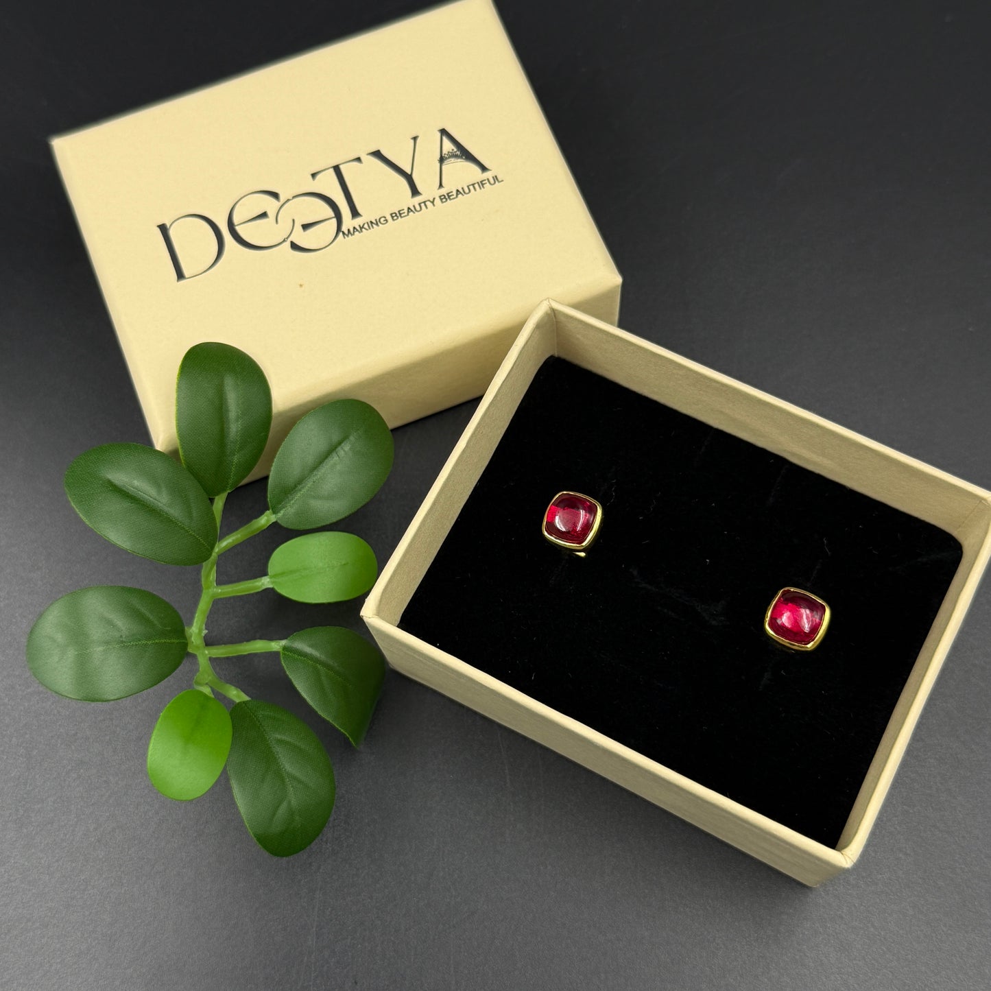 Red Ruby Men's Cufflink - Sterling Silver