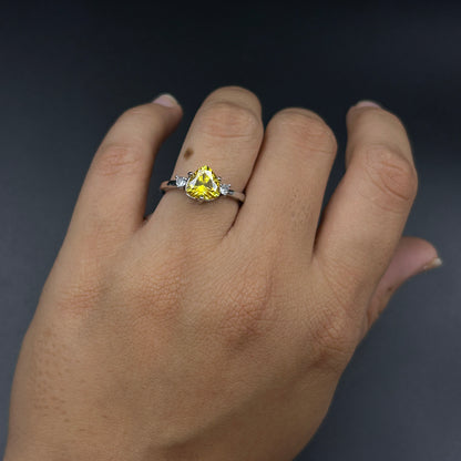 Women’s Yellow Diamond Ring 18k Gold Plated