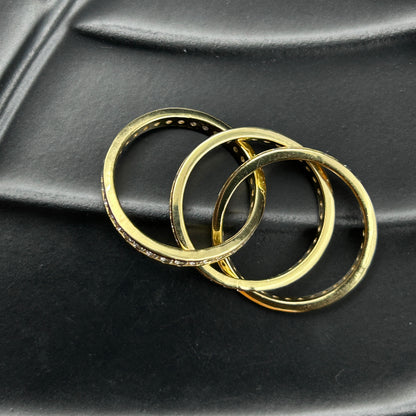 Yellow Gold TRINITY Ring - Pure Silver