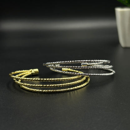 18K Yellow/White Gold Plated fancy Kada