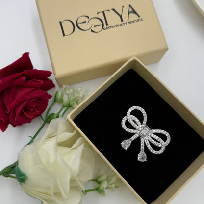 925 BOW Brooch for women - Women's Saree Pin