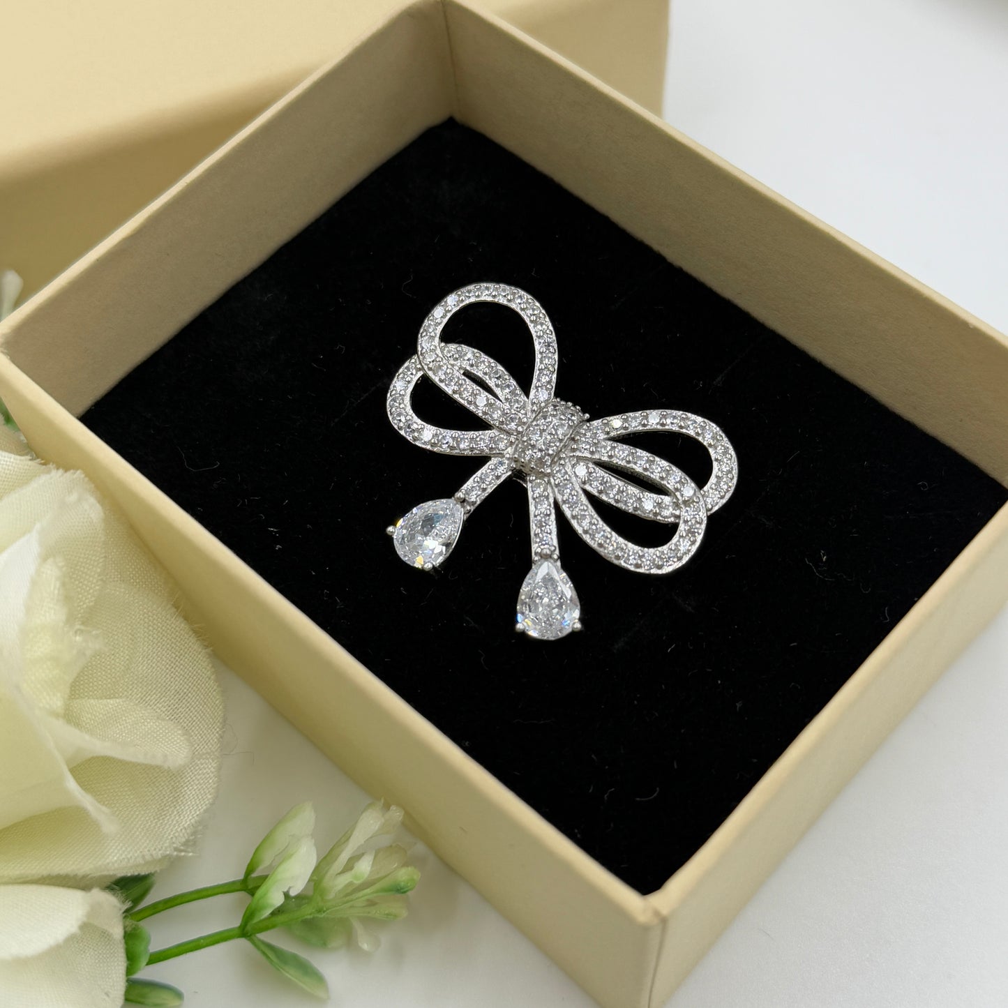 925 BOW Brooch for women - Women's Saree Pin