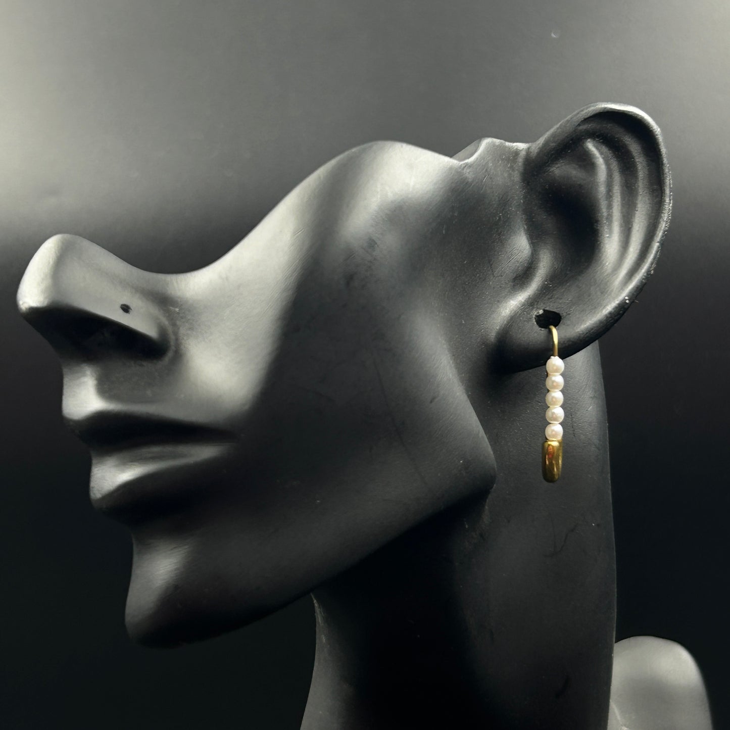 Safety Pin Earring 18K Yellow/White Gold Plated