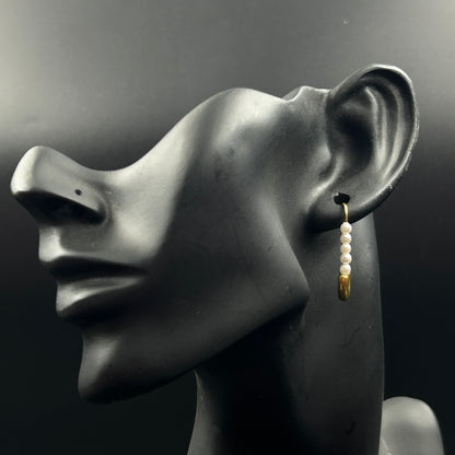 Safety Pin Earring 18K Yellow/White Gold Plated