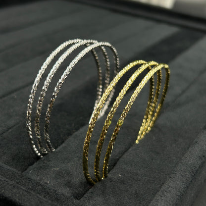 18K Yellow/White Gold Plated fancy Kada