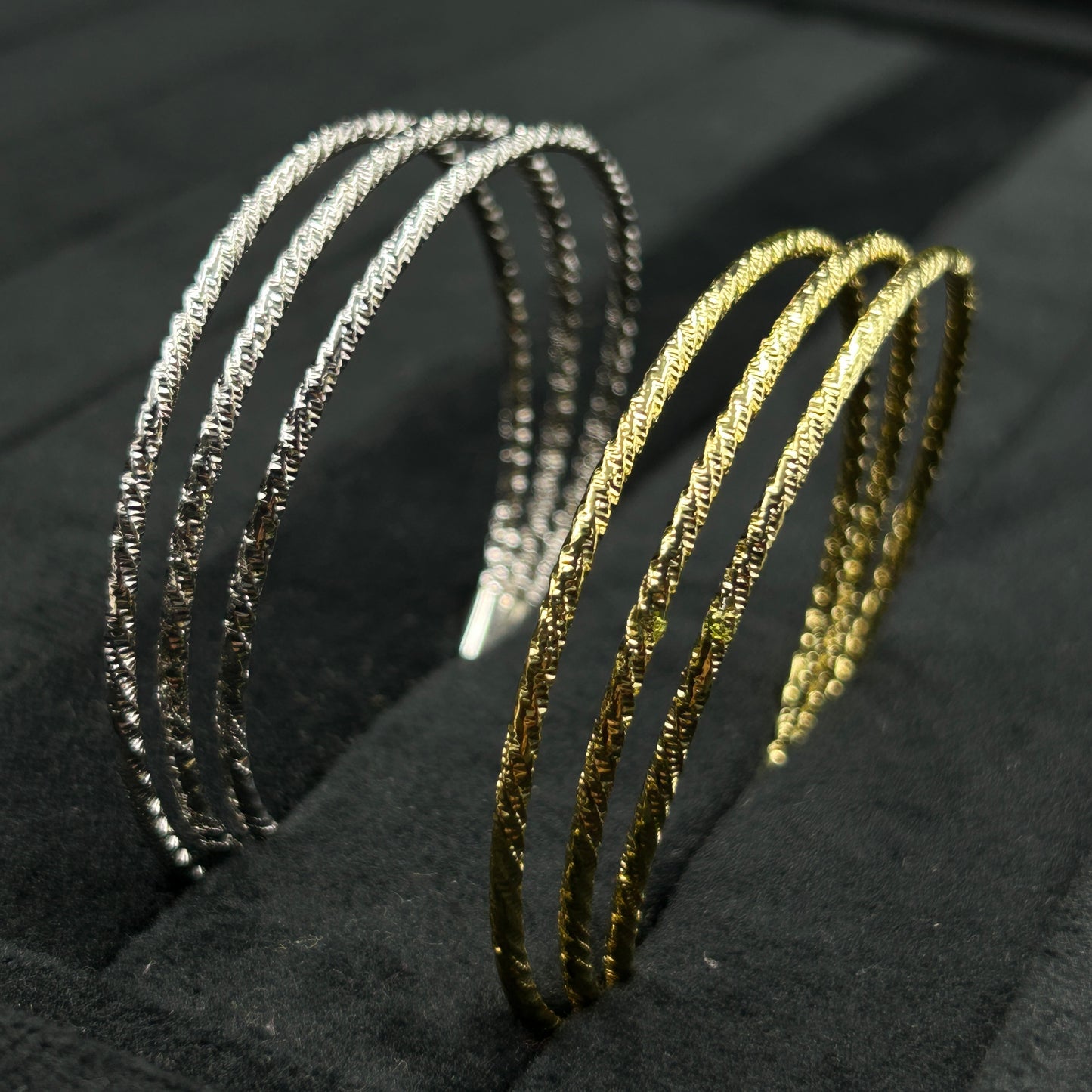 18K Yellow/White Gold Plated fancy Kada