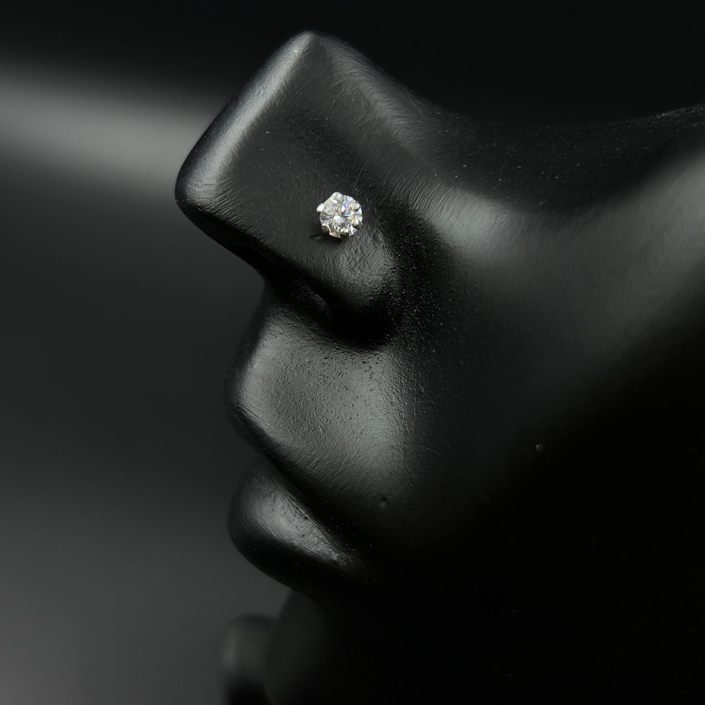 Minimal Diamond Nose Pin - 925 Silver Nose Pin