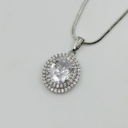 Minimal Necklace Set For Women ( Oval Cut )