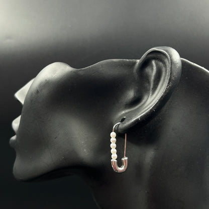 Safety Pin Earring 18K Yellow/White Gold Plated