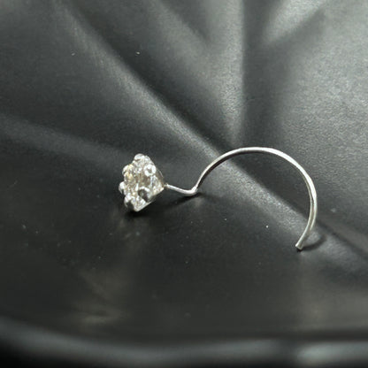 Minimal Diamond Nose Pin - 925 Silver Nose Pin