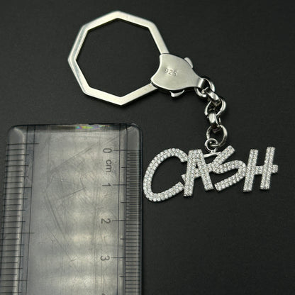 Silver CASH Keychain - Sterling silver Keychain