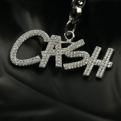 Silver CASH Keychain - Sterling silver Keychain