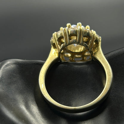 Women's Silver Ring - Yellow Gold Floral Ring