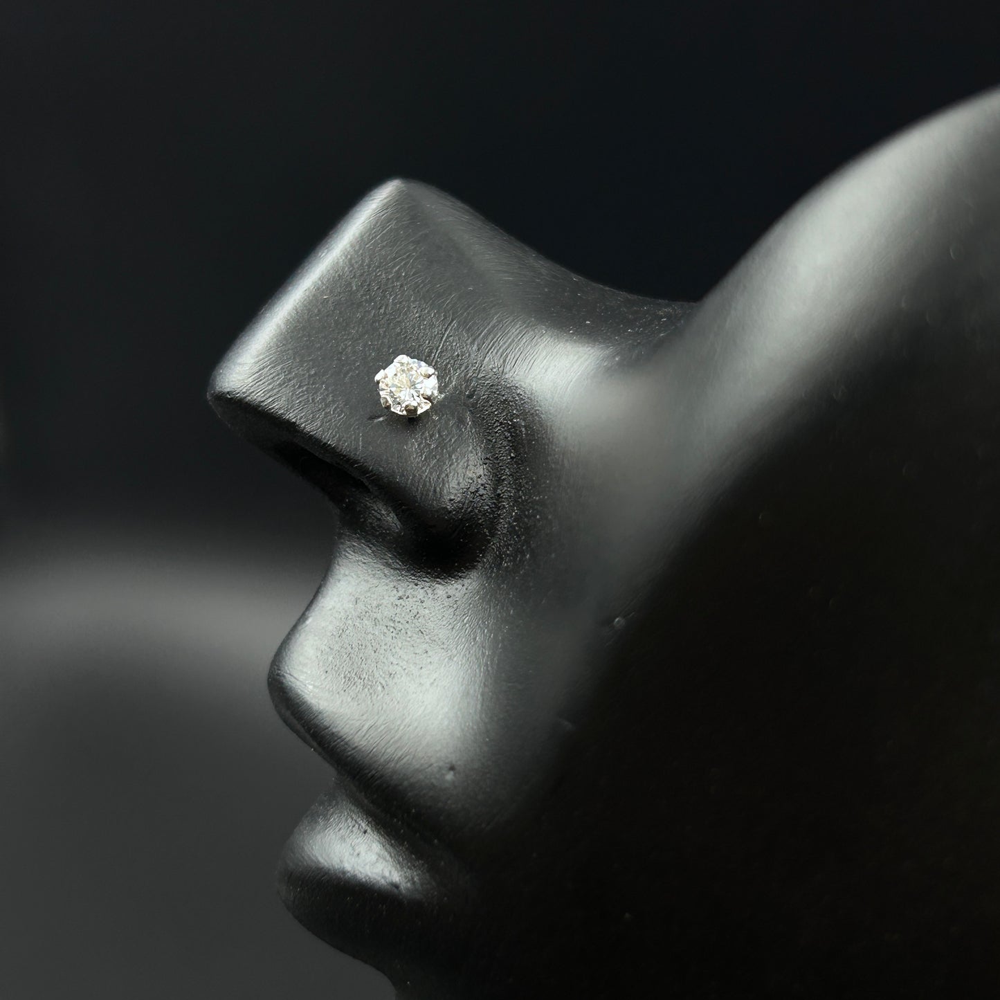 Minimal Diamond Nose Pin - 925 Silver Nose Pin