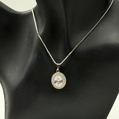 Minimal Necklace Set For Women ( Oval Cut )