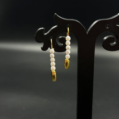 Safety Pin Earring 18K Yellow/White Gold Plated