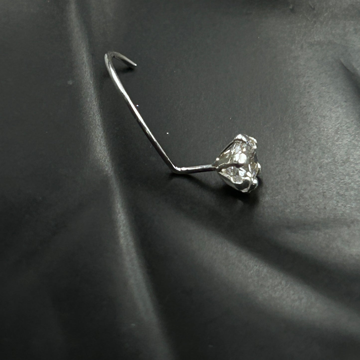 Minimal Diamond Nose Pin - 925 Silver Nose Pin