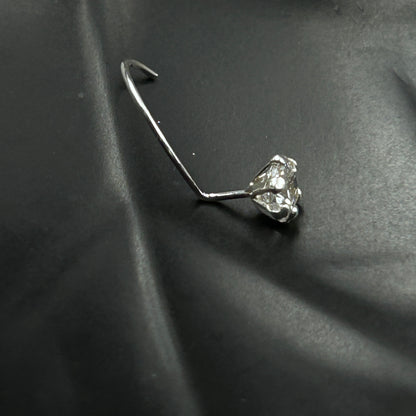 Minimal Diamond Nose Pin - 925 Silver Nose Pin