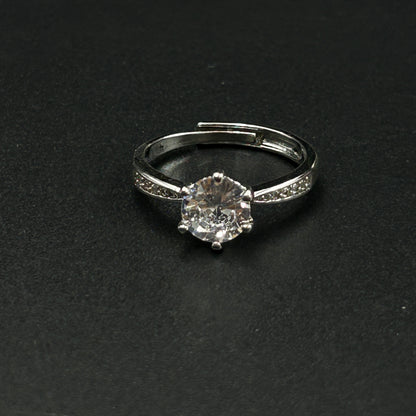 18k white gold plated ring