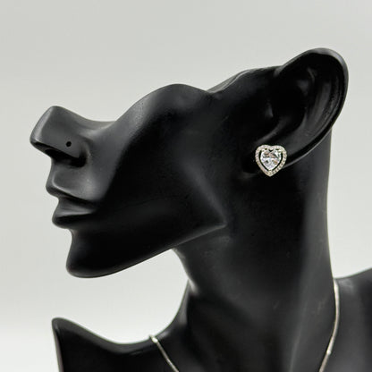 Heart Pendant Set 18k Gold Plated Pendant with Earrings