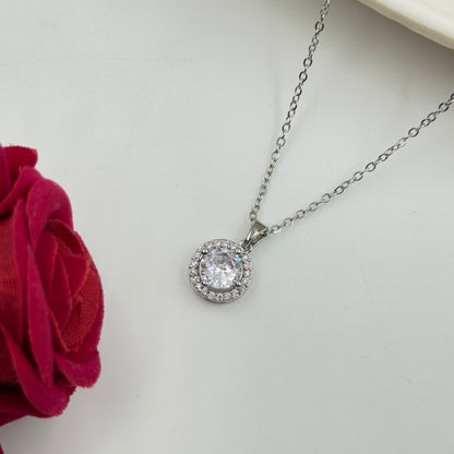18k Gold Plated Women's Minimal Pendant Round