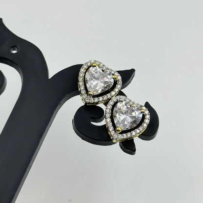 Heart Pendant Set 18k Gold Plated Pendant with Earrings