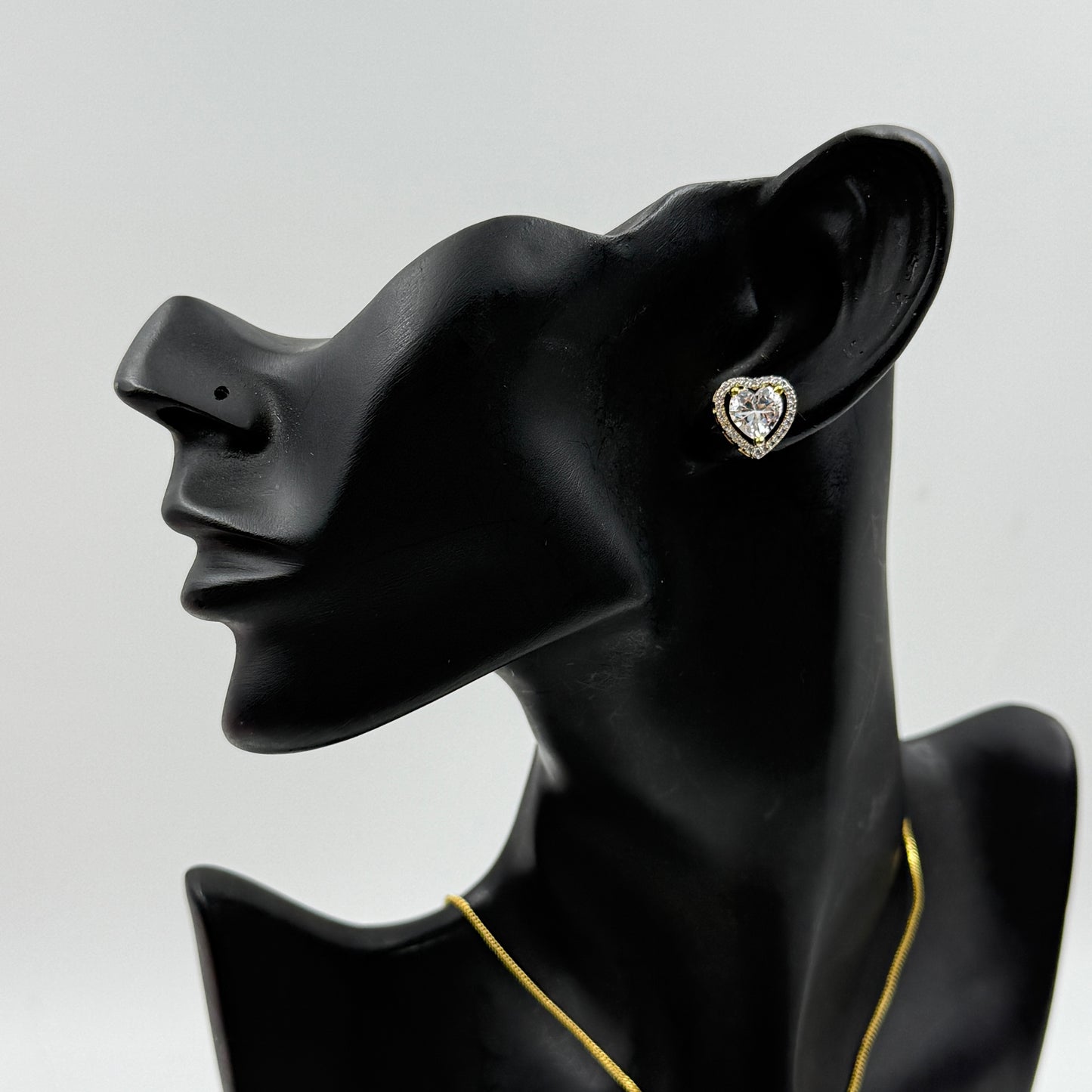 Heart Pendant Set 18k Gold Plated Pendant with Earrings
