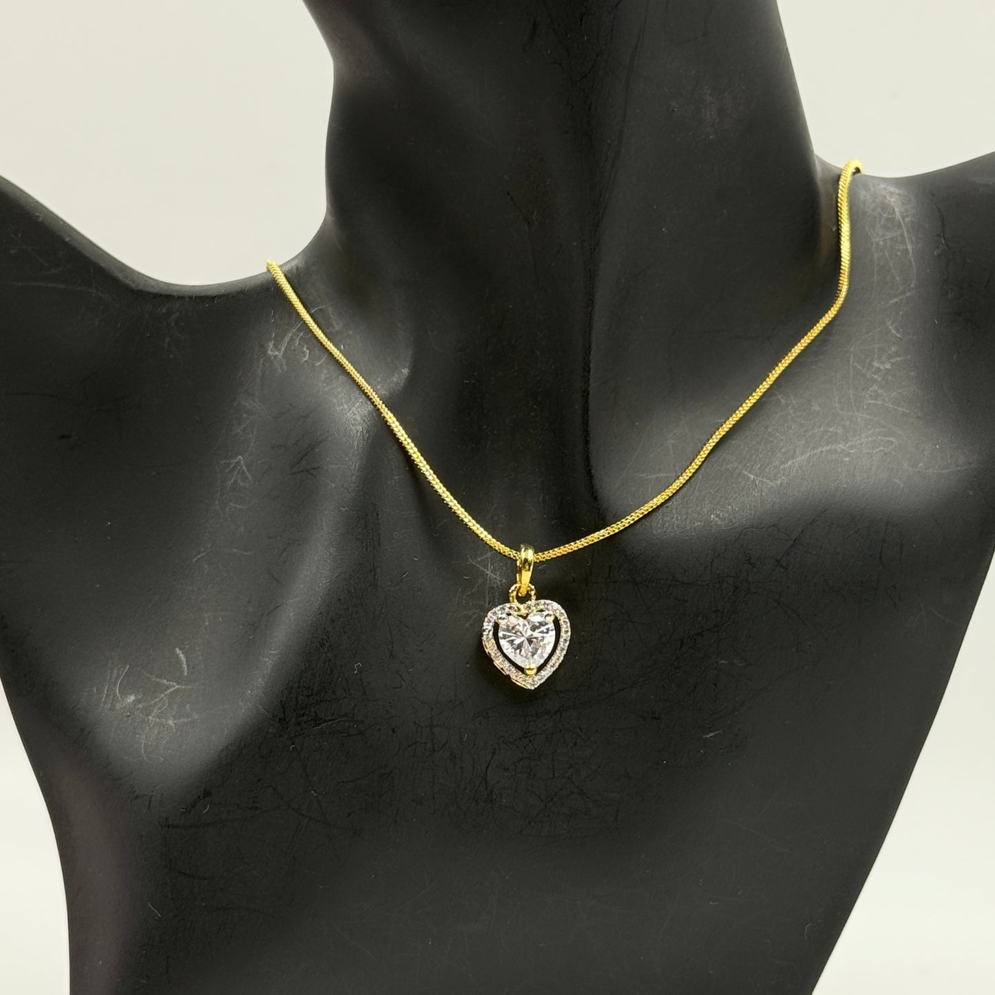 Heart Pendant Set 18k Gold Plated Pendant with Earrings
