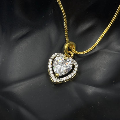 Heart Pendant Set 18k Gold Plated Pendant with Earrings