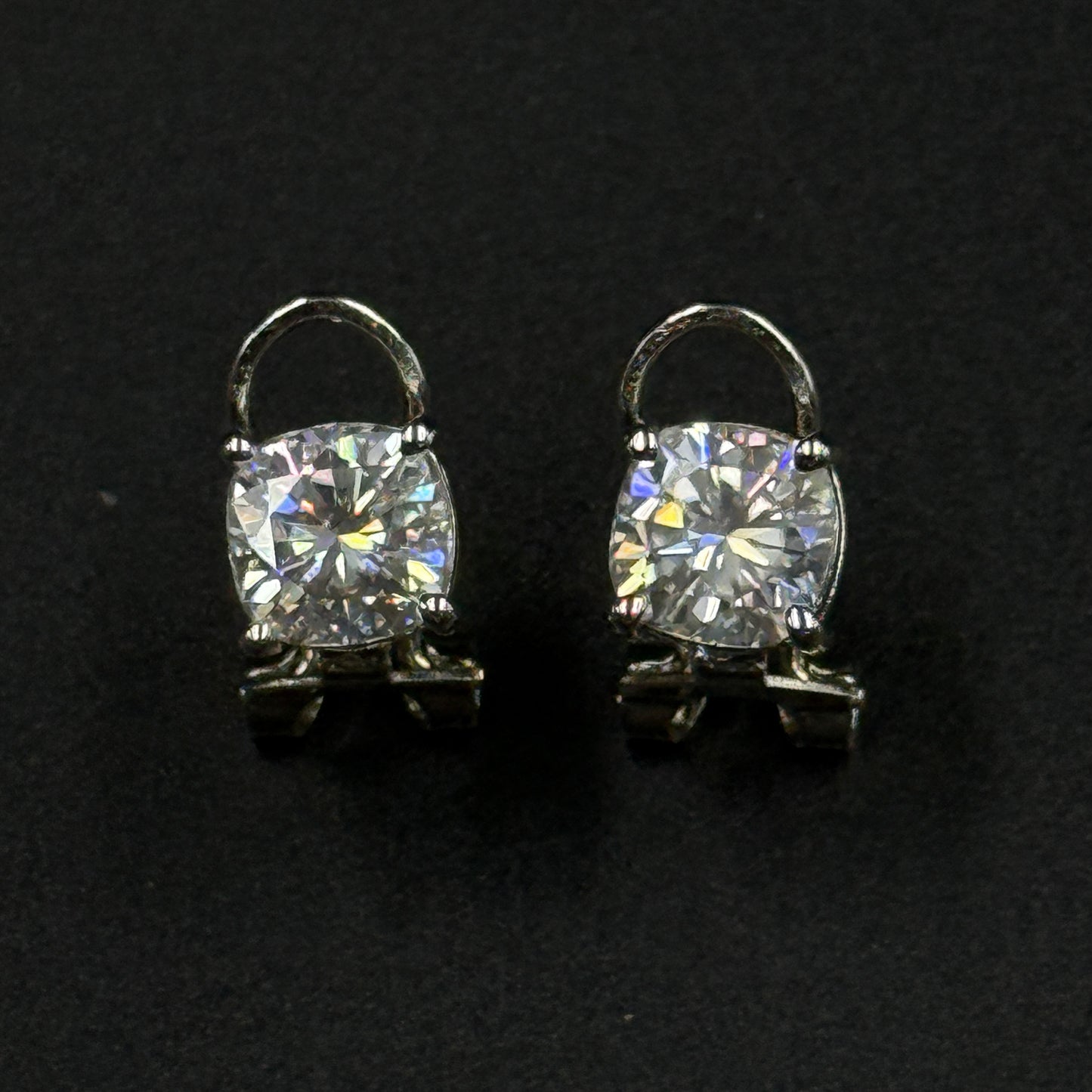925 Silver Stud Earrings - Real Moissanite Earrings