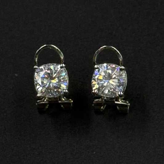 925 Silver Stud Earrings - Real Moissanite Earrings