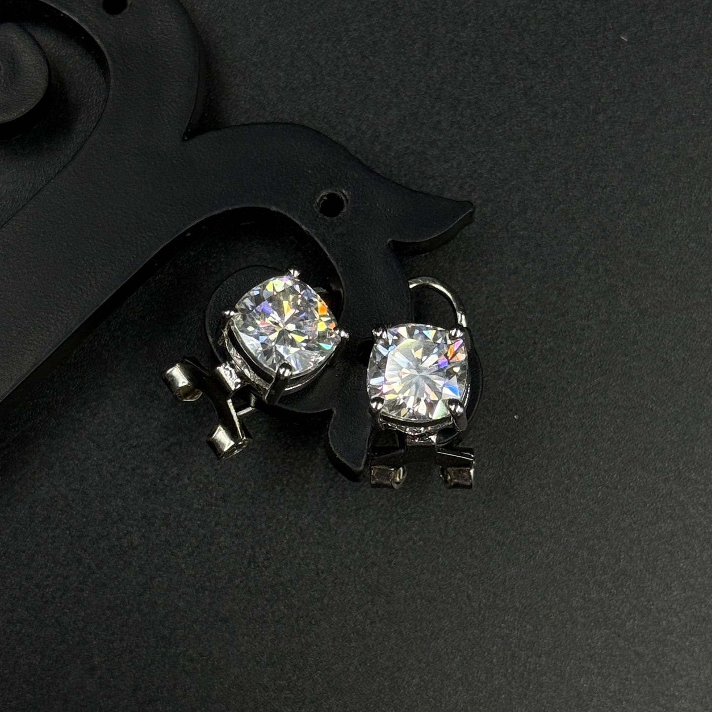 925 Silver Stud Earrings - Real Moissanite Earrings