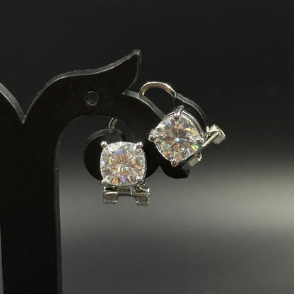925 Silver Stud Earrings - Real Moissanite Earrings